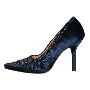 GUCCI Vintage Tom Ford Era Black Velvet Crystal-Embellished Pumps 8